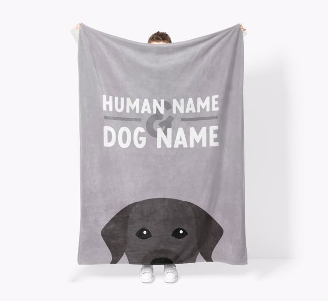 Human & Dog Name: Personalised {breedFullName} Premium Sherpa Fleece Blanket